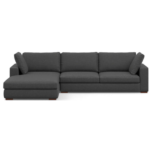 Charlie Modern Deep Seat Sectional Chaise Sofa 122"
