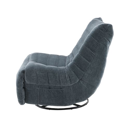 Talmon Gray Chenille Swivel Glider Recliner