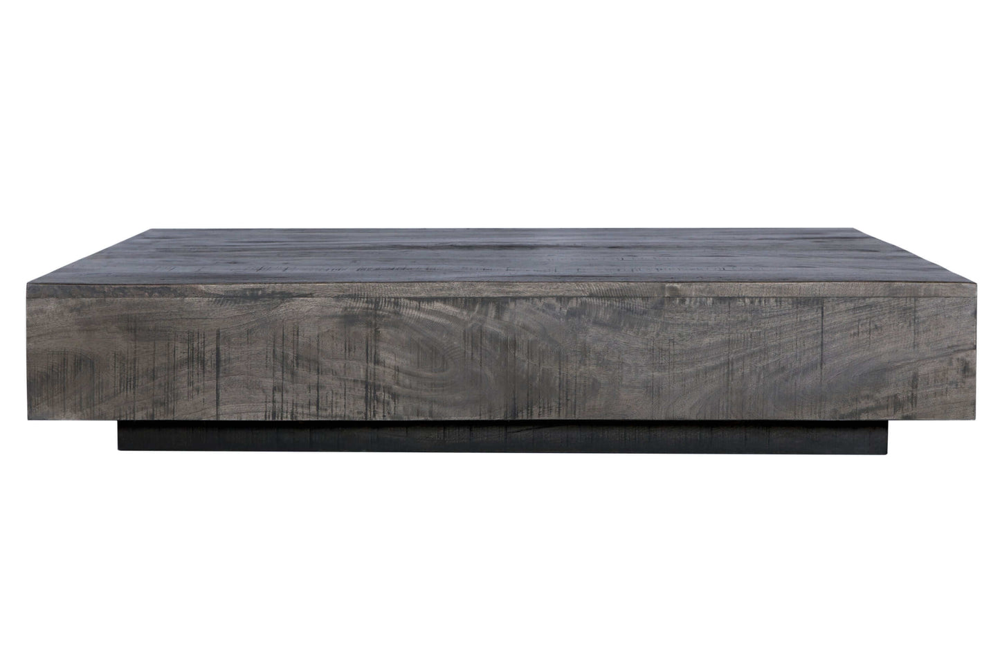 Charcoal Finish Solid Wood Low Profile Square Coffee Table 47" - Revel Sofa