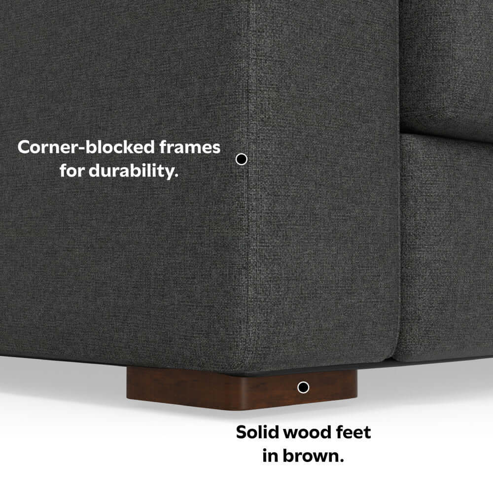 Charlie Modern Deep Seat Sectional Chaise Sofa 122"