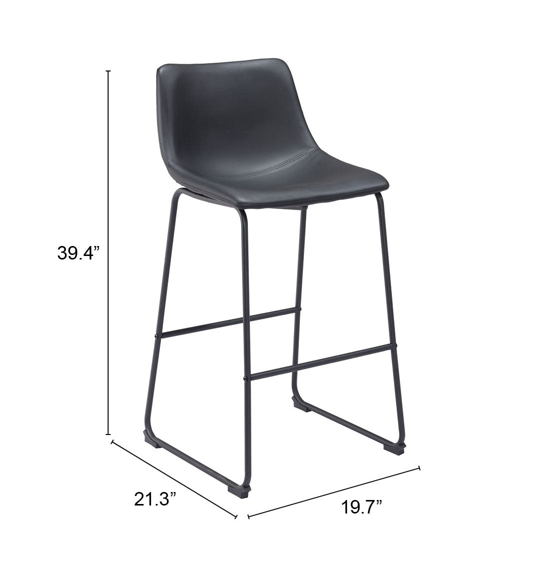 Smart Barstool (Set of 2) in Black