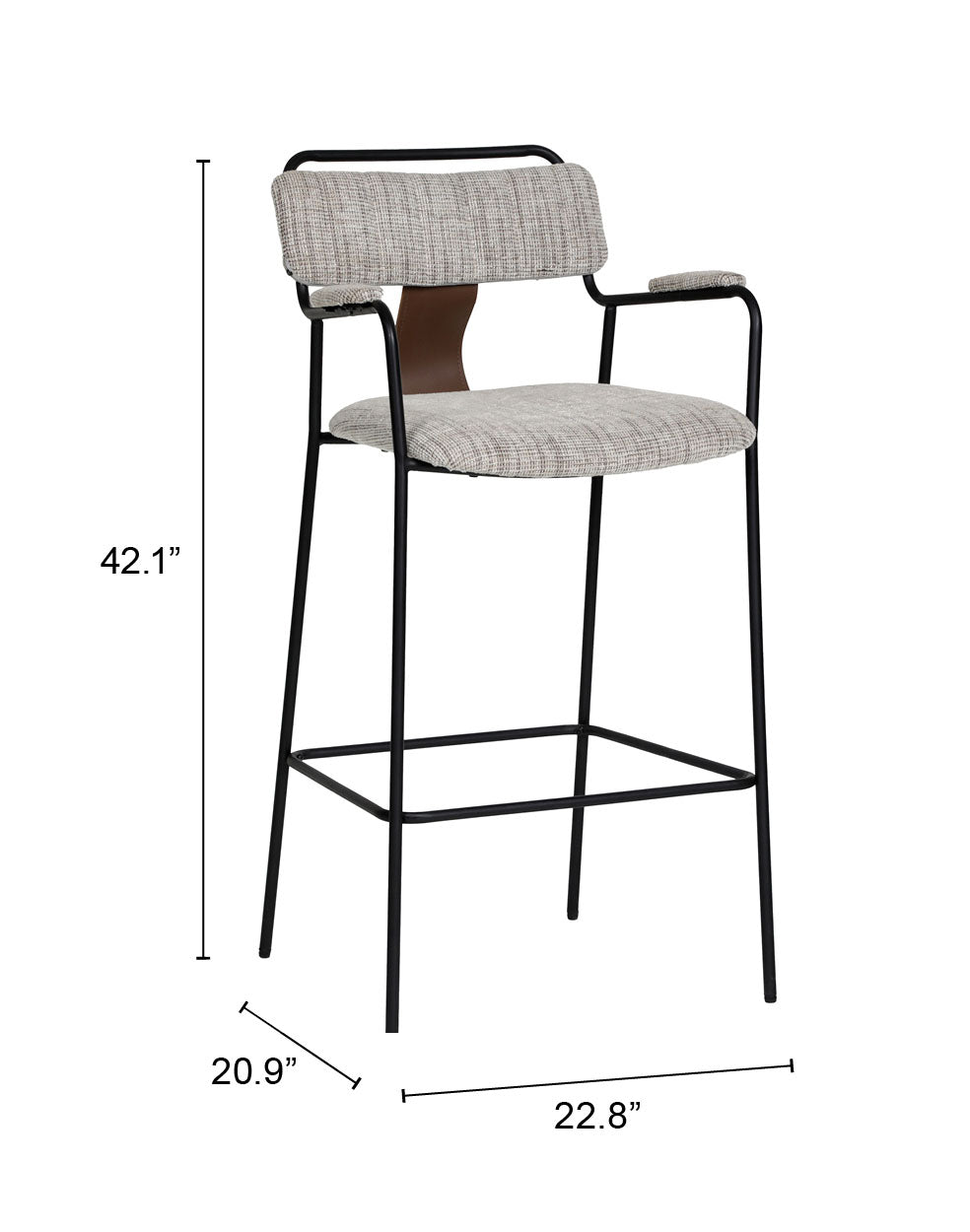 Couva Gray Tweed Barstool (Set of 2)