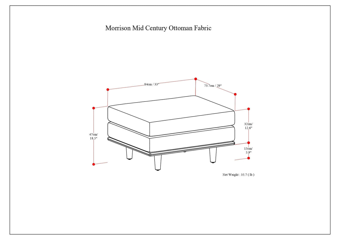 Morrison MCM Fabric Ottoman (2 Colors)