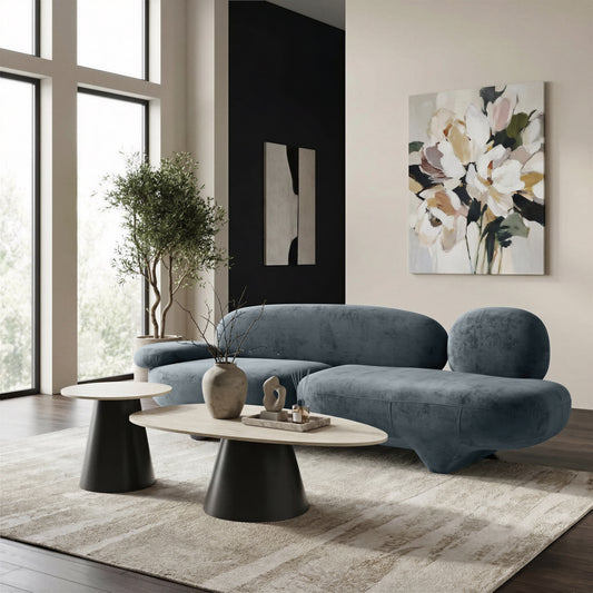 Oblak Storm Gray Velvet Sofa