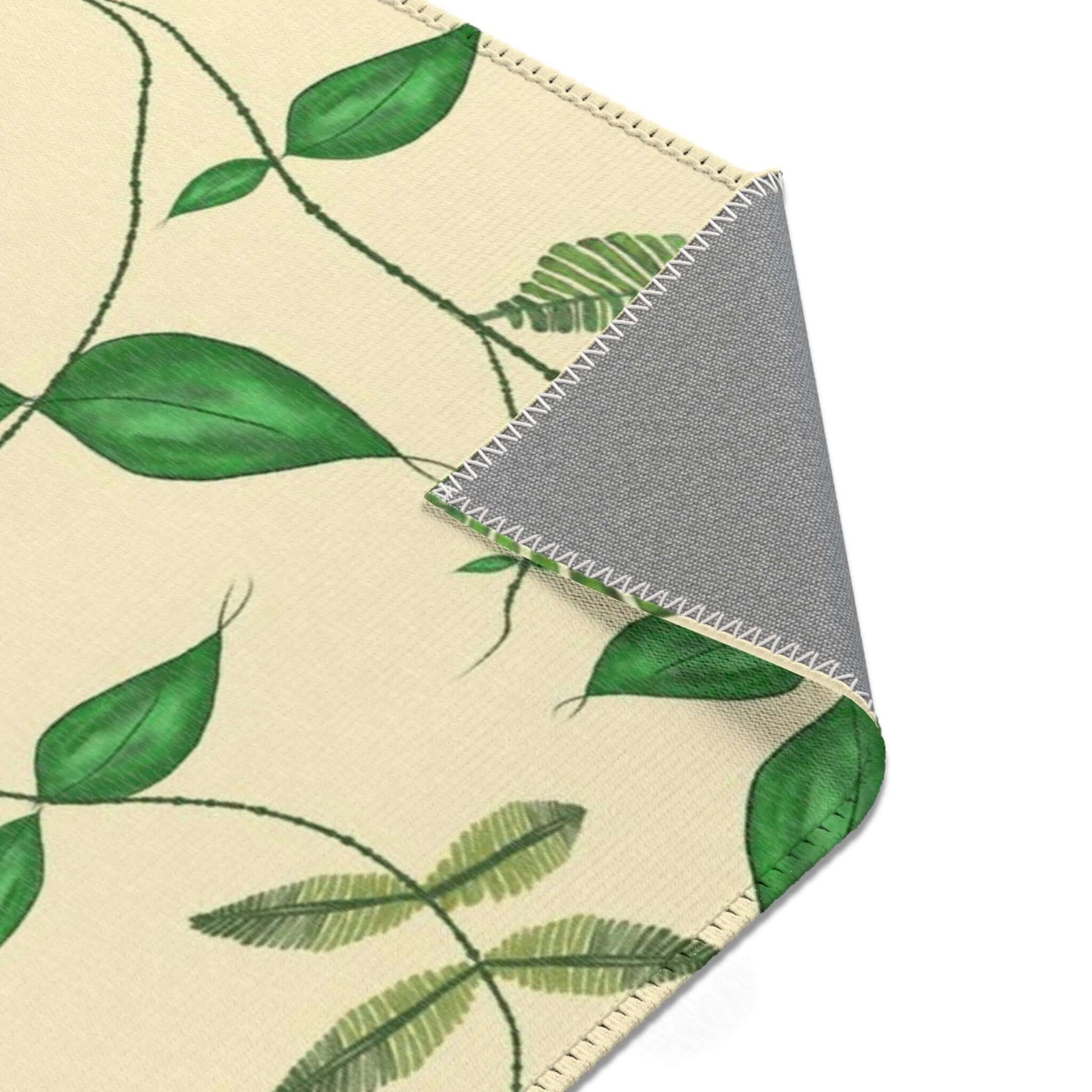 Rectangular Designer Area Rug (Leaves) - Revel Sofa