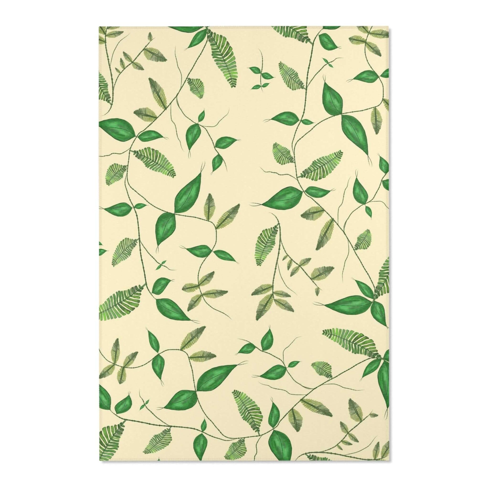 Rectangular Designer Area Rug (Leaves) - Revel Sofa