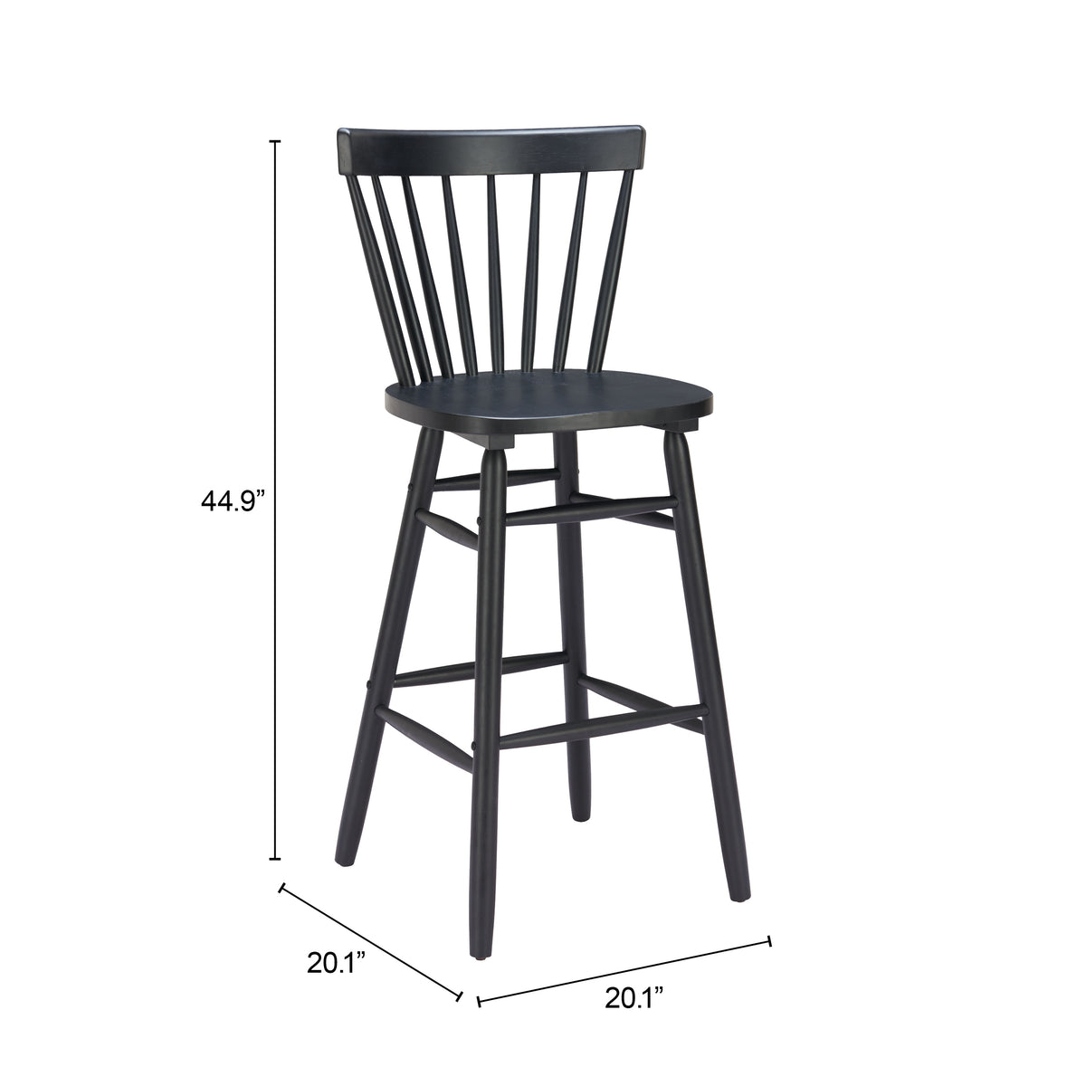 Tyce Barstool (Set of 2) in Black