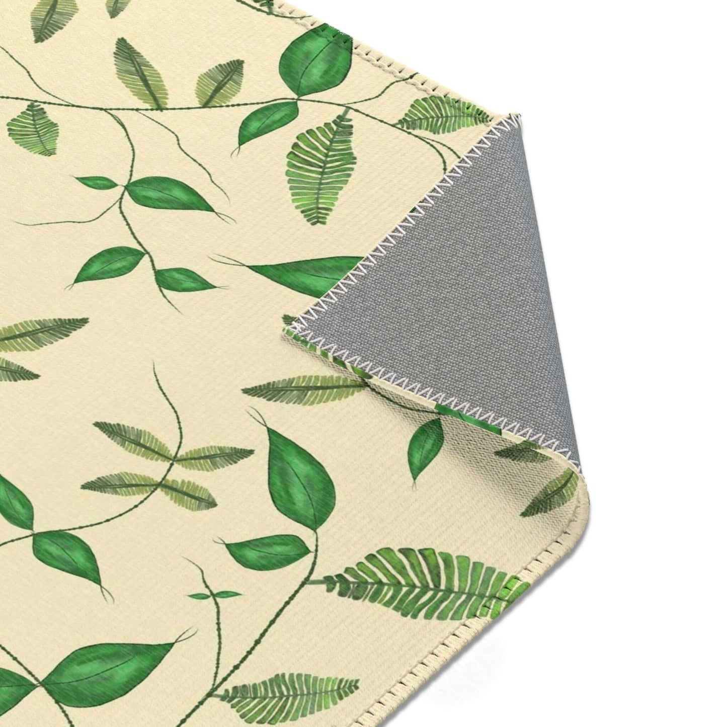 Rectangular Designer Area Rug (Leaves) - Revel Sofa