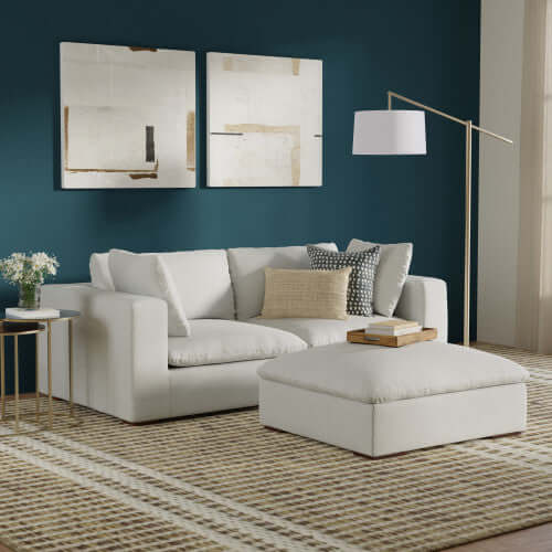 Jasmine Modern Grey Low Profile Cloud Modular Sofa 88'