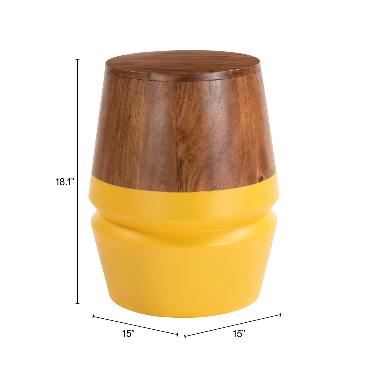 Tornos Side Table in Walnut & Yellow