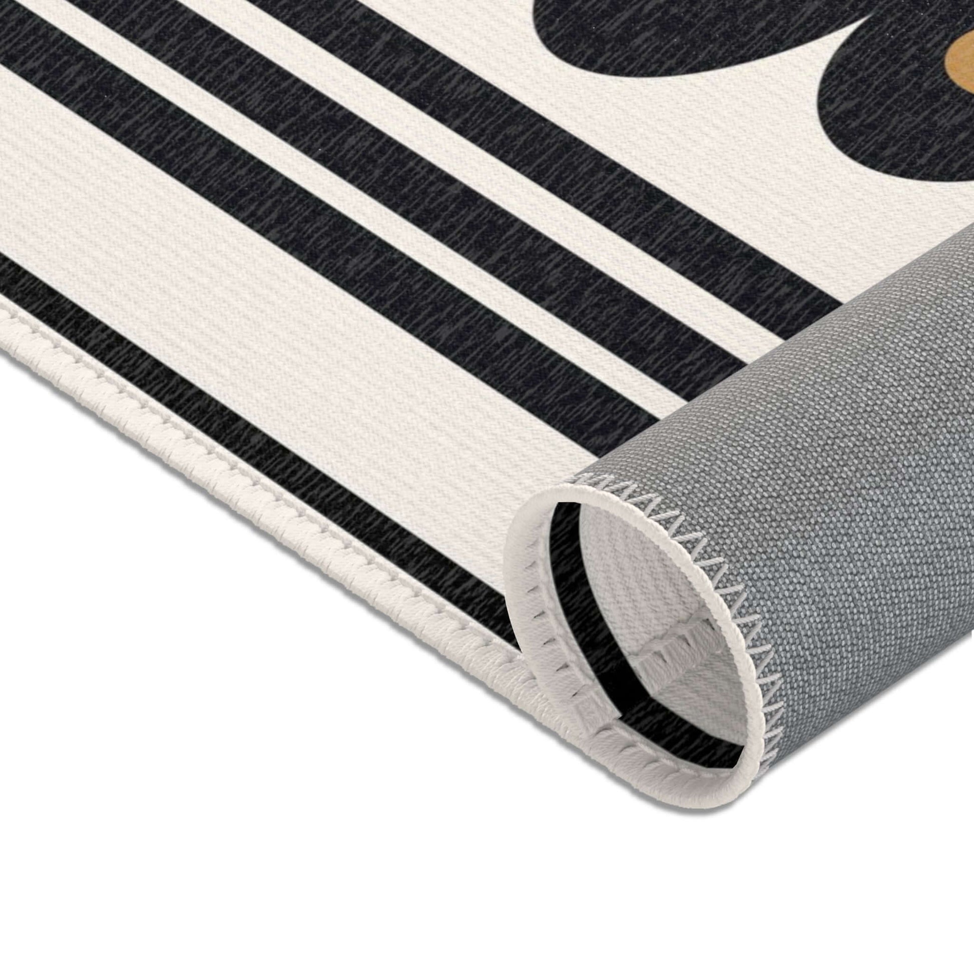 Rectangular Designer Area Rug Shapes, Tan & Black - Revel Sofa