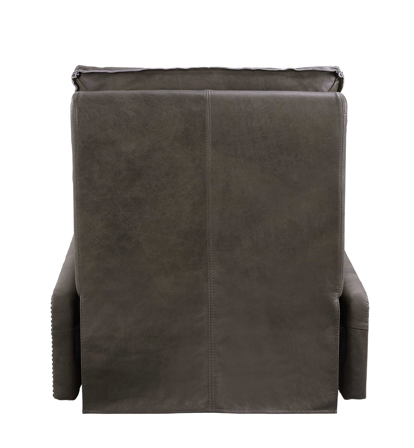 Metier Modern Industrial Power Recliner Lounge Chair, Gray Leather & Aluminum - Revel Sofa