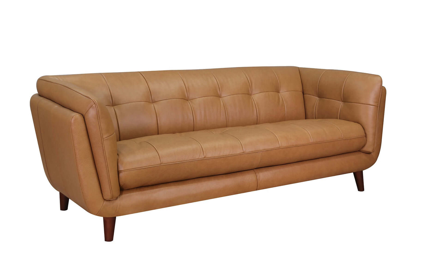 Solana MCM Tufted Top-Grain Leather 3 Seater Sofa 84'