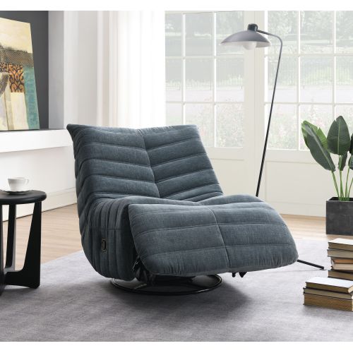 Talmon Gray Chenille Swivel Glider Recliner