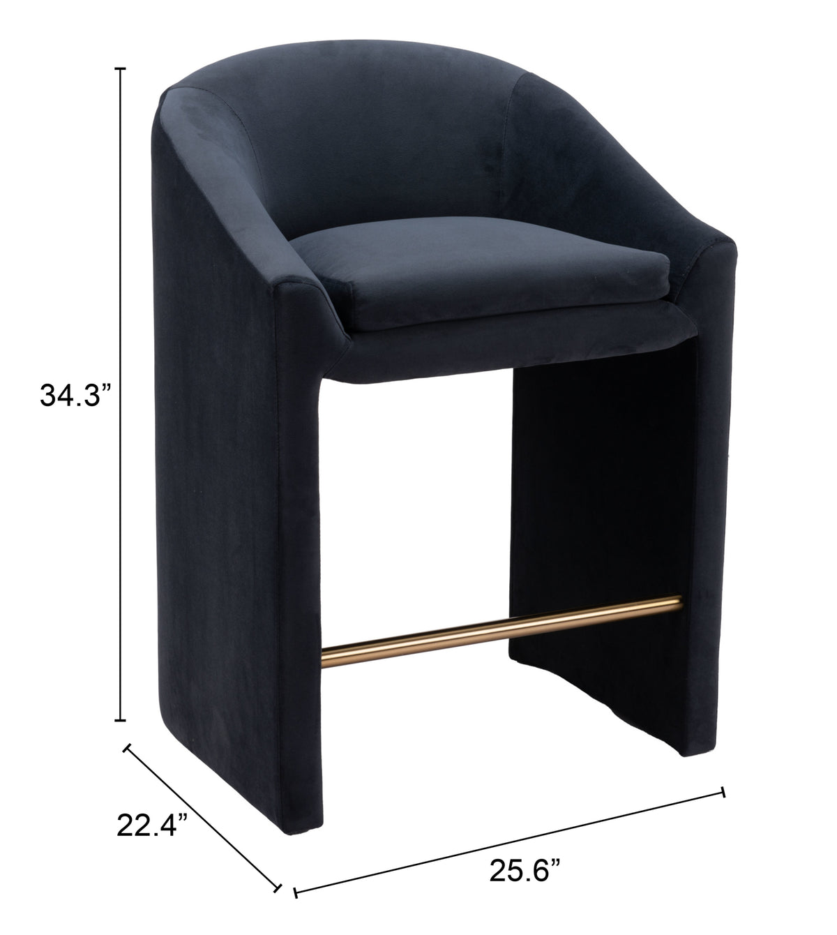Emas Midnight Gray Counter Stool