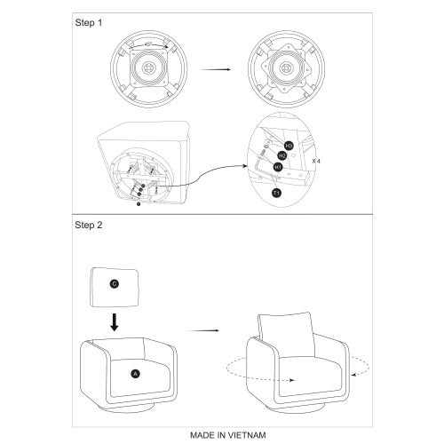 Modern Boucle Upholstered Swivel Accent Armchair