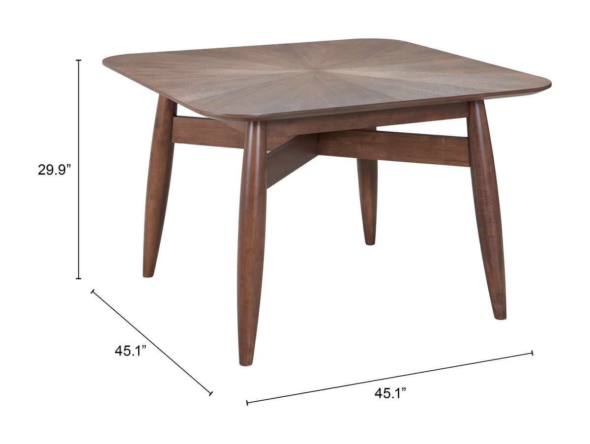 Silea Espresso Square Dining Table