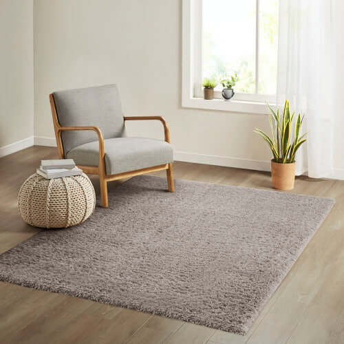 Rectangular Polyester Area Shag Rug (2 Color 3 Size Options)