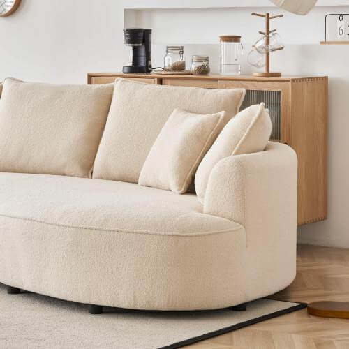 Curvy Left-Facing Chaise Sofa Sectional 123" (2 Colors)