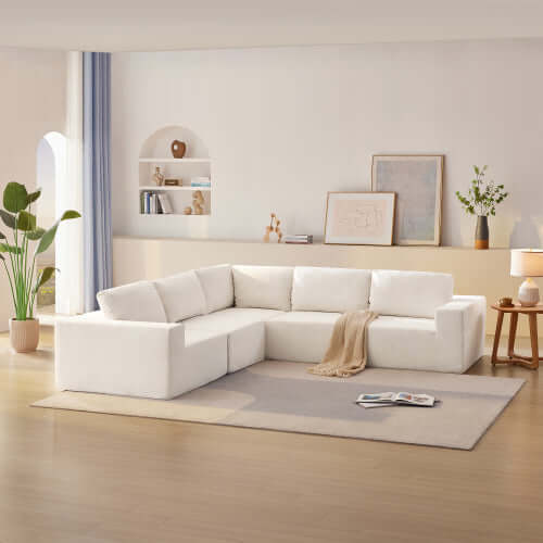 Modern Modular Low Profile Corner Sofa Sectional 116'