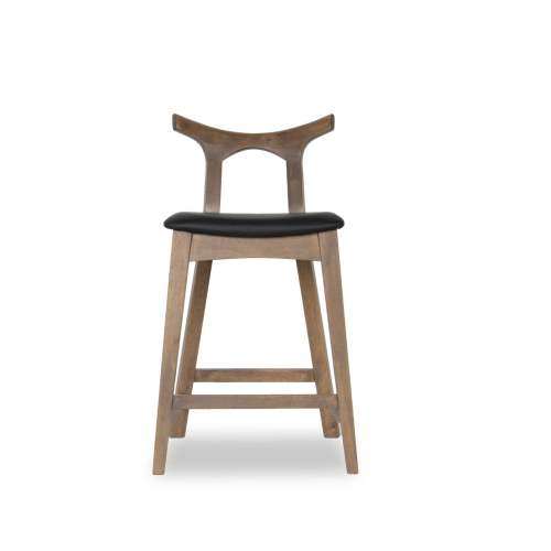 Sillas de bar Mid-Century modernas de madera maciza 'Hester' (juego de 2)