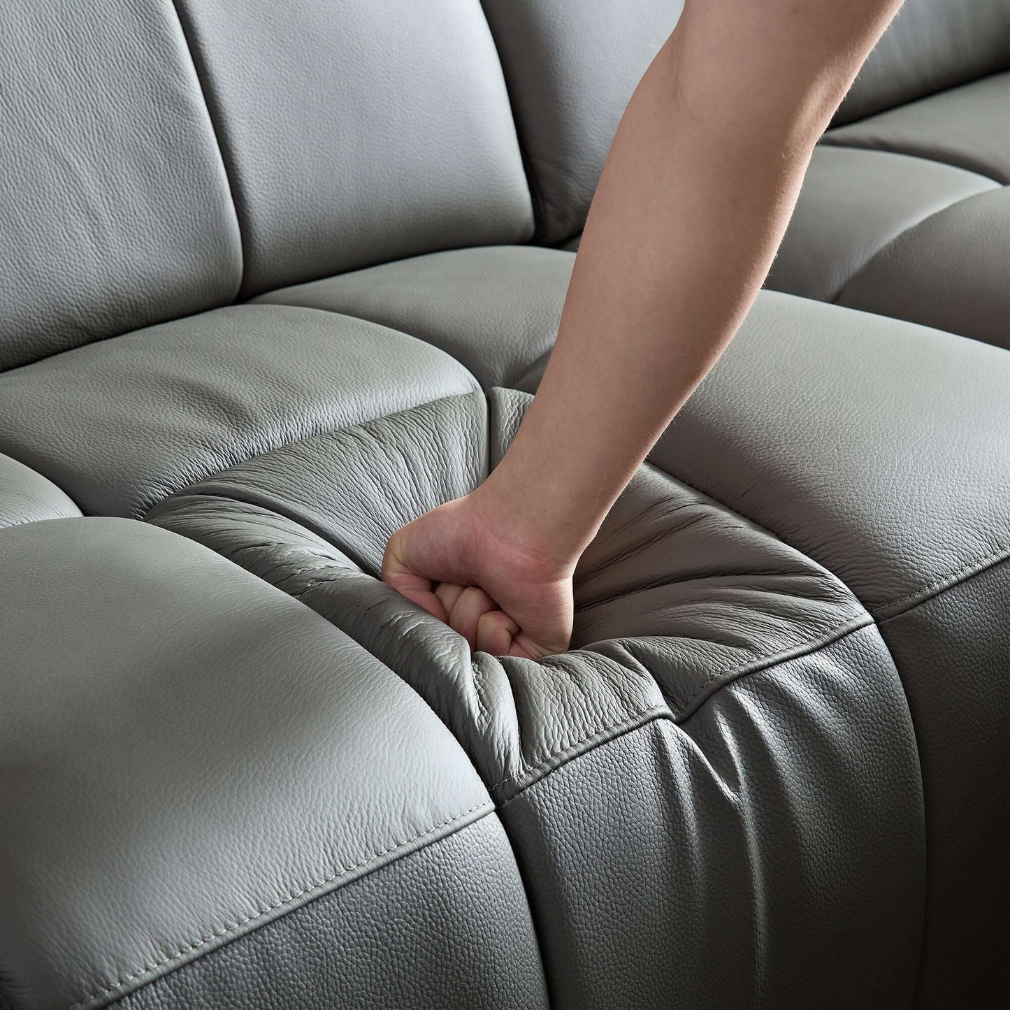 Modern Leather Chaise Sofa Sectional 113" (2 Colors)