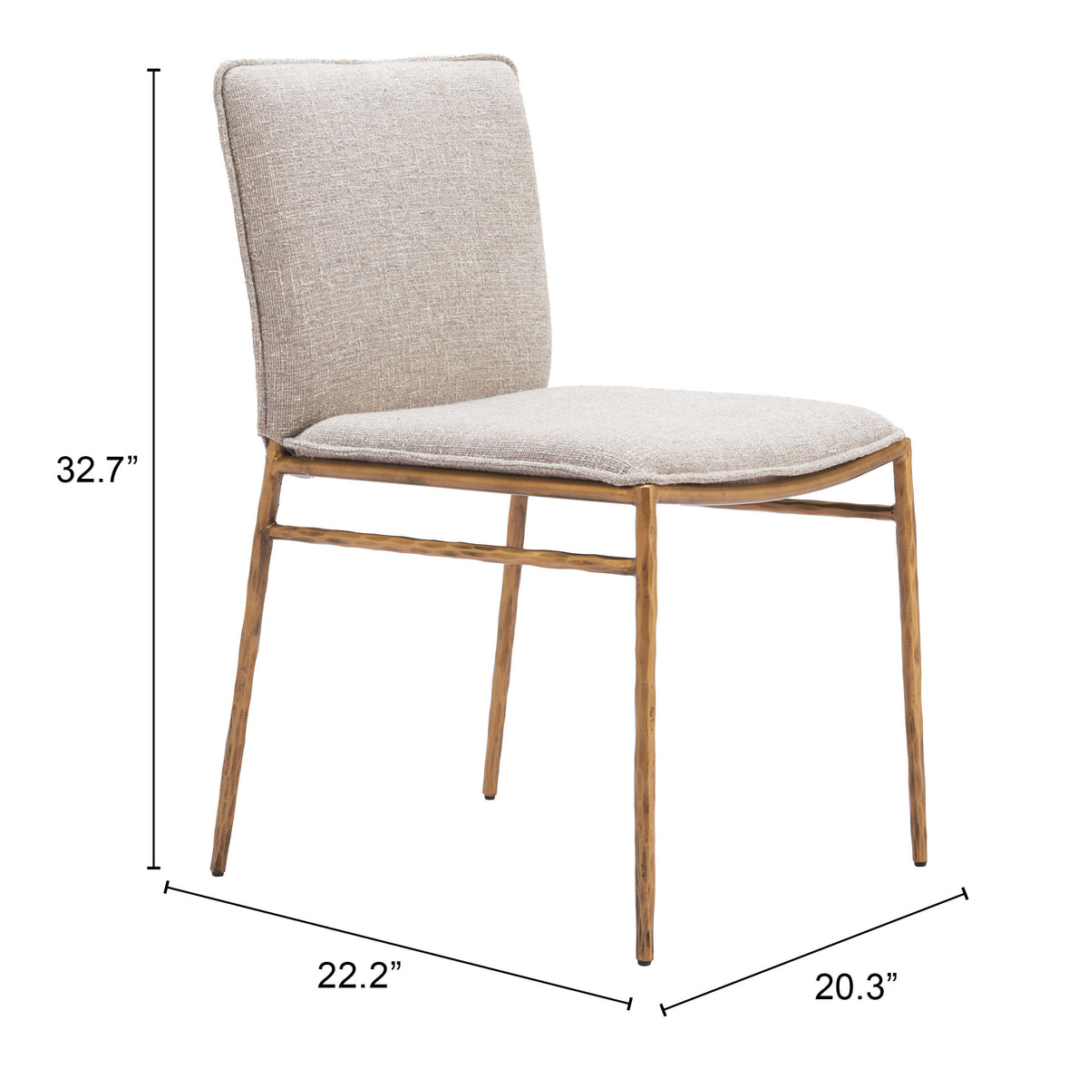 Nordvest Beige & Gold Dining Chair
