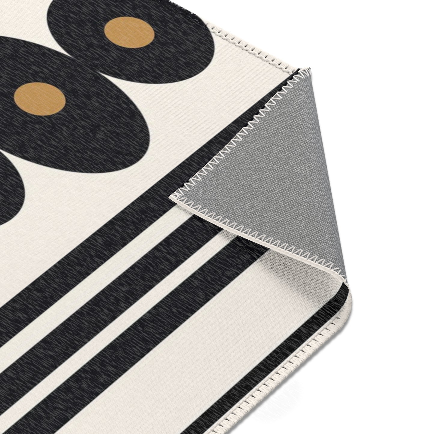 Rectangular Designer Area Rug Shapes, Tan & Black - Revel Sofa