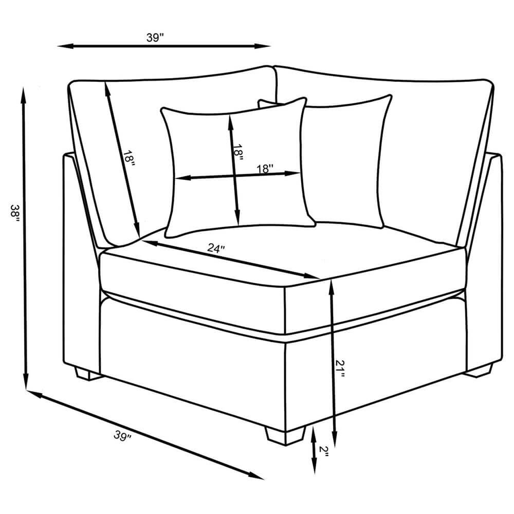 Cambria Modern Modular Fabric Sectional Sofa in Gray (Various Sizes)