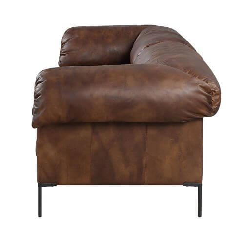 Chocolate Top Grain Leather Sofa 96L