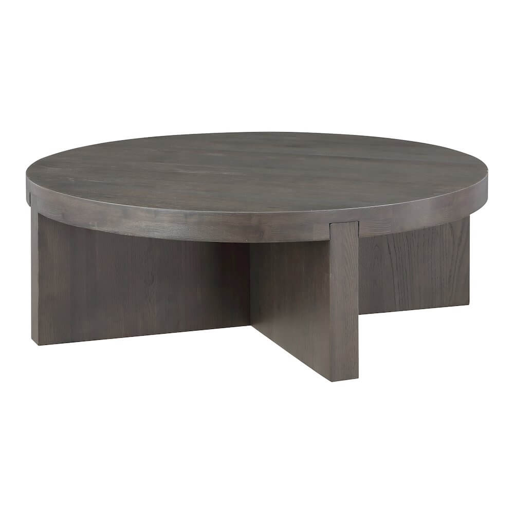 Folke Modern Solid Oak Round Coffee Table 38" (2 Colors)