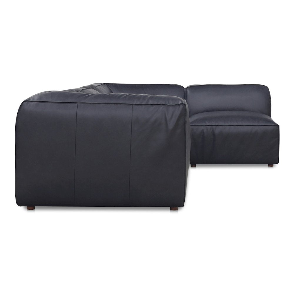 Form Black Genuine Leather Modular Sectional Sofa (2 Colors & Sizes)