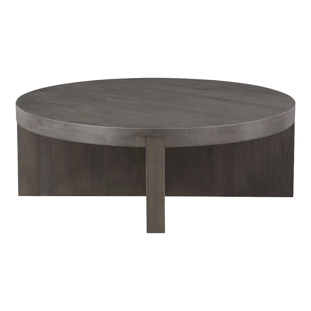 Folke Modern Solid Oak Round Coffee Table 38" (2 Colors)