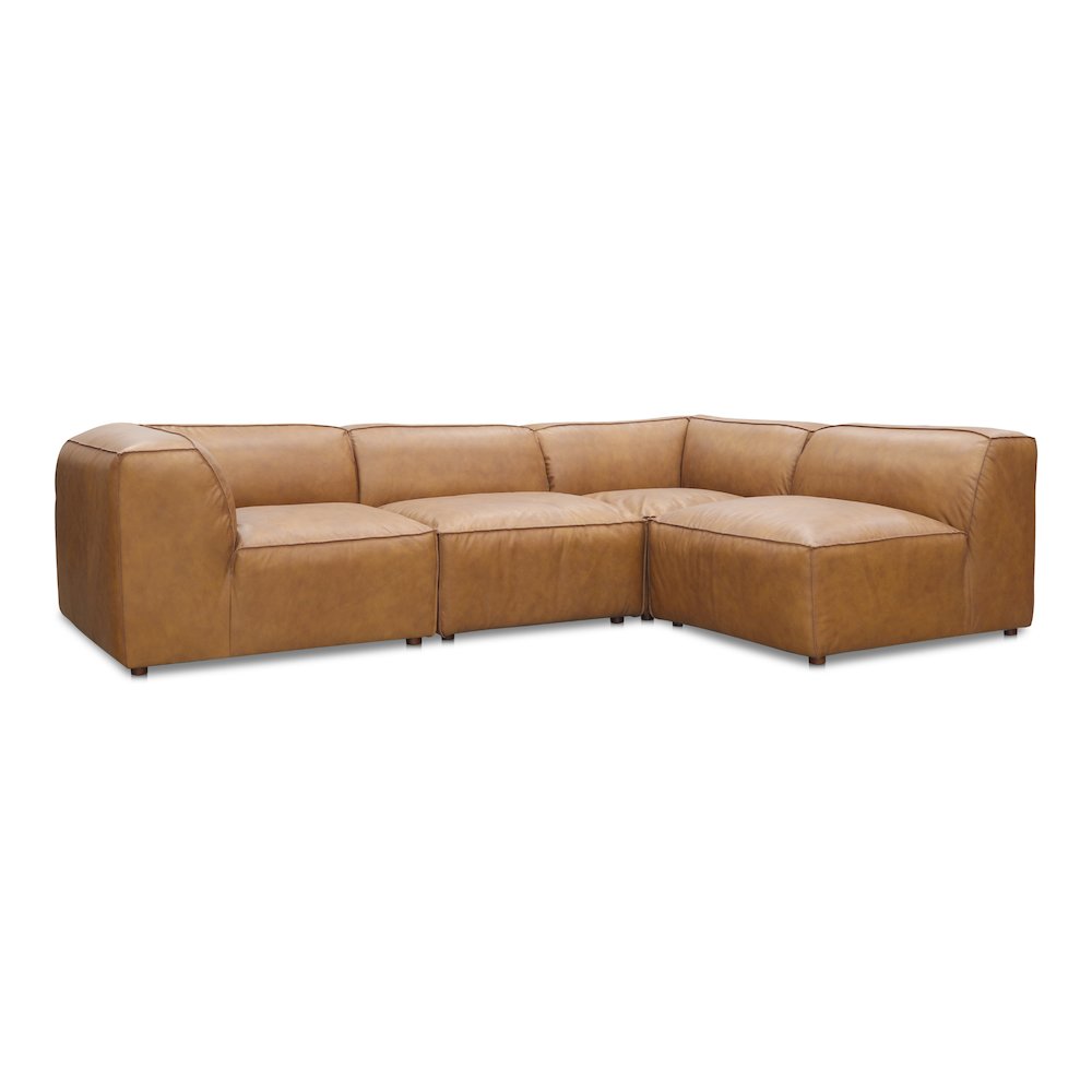 Form Black Genuine Leather Modular Sectional Sofa (2 Colors & Sizes)