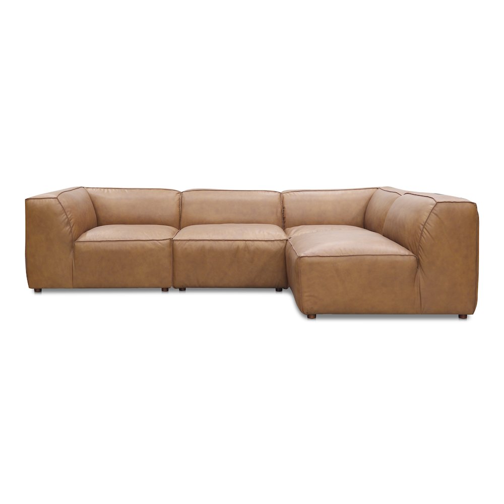 Form Black Genuine Leather Modular Sectional Sofa (2 Colors & Sizes)