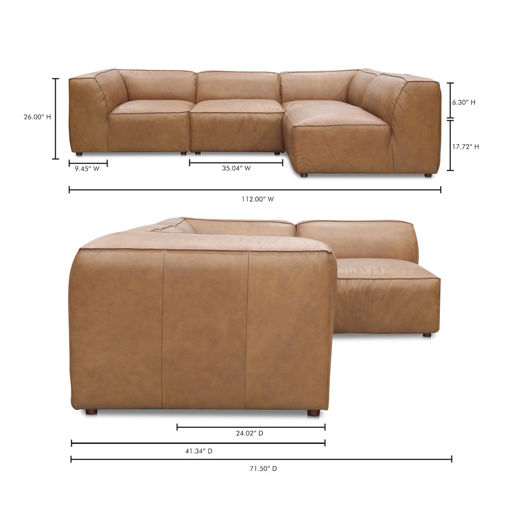 Form Black Genuine Leather Modular Sectional Sofa (2 Colors & Sizes)