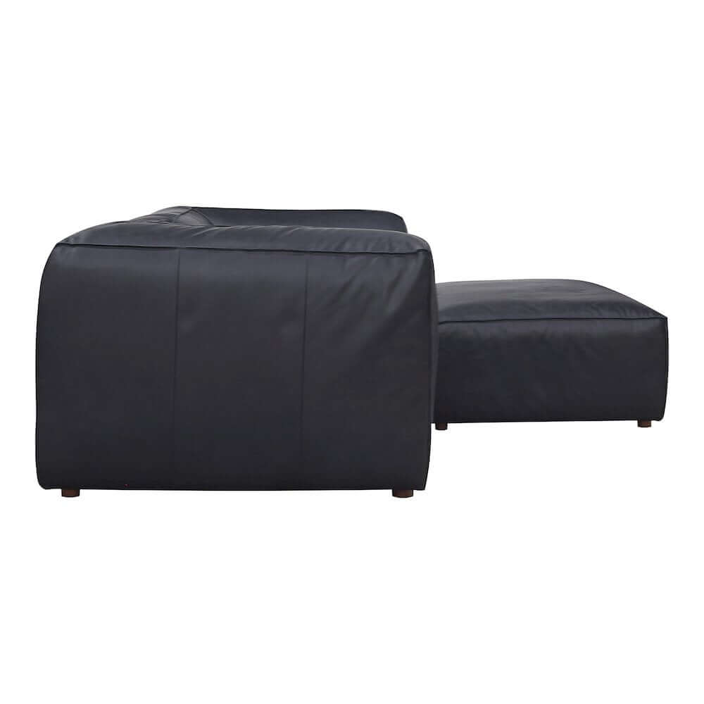 Form Black Genuine Leather Modular Sectional Sofa (2 Colors & Sizes)