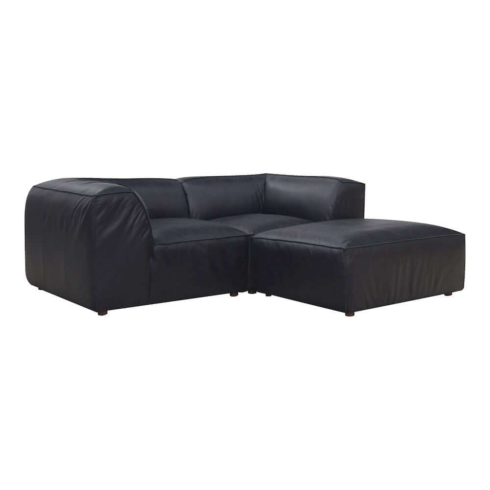 Form Black Genuine Leather Modular Sectional Sofa (2 Colors & Sizes)