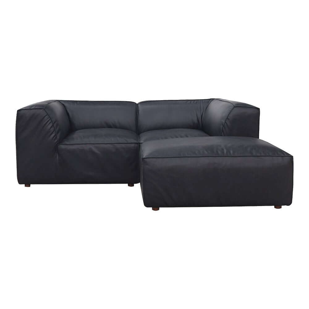 Form Black Genuine Leather Modular Sectional Sofa (2 Colors & Sizes)