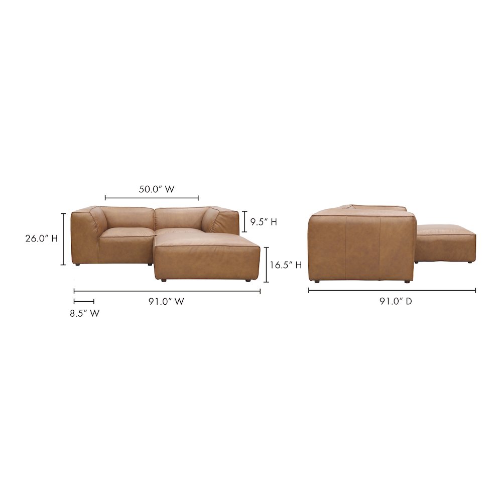 Form Black Genuine Leather Modular Sectional Sofa (2 Colors & Sizes)