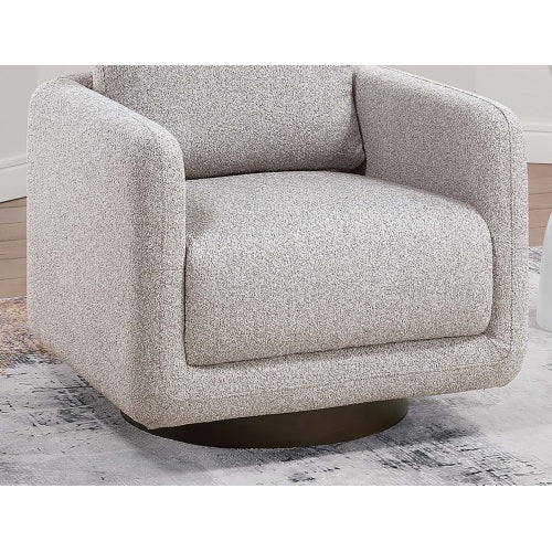 Modern Boucle Upholstered Swivel Accent Armchair
