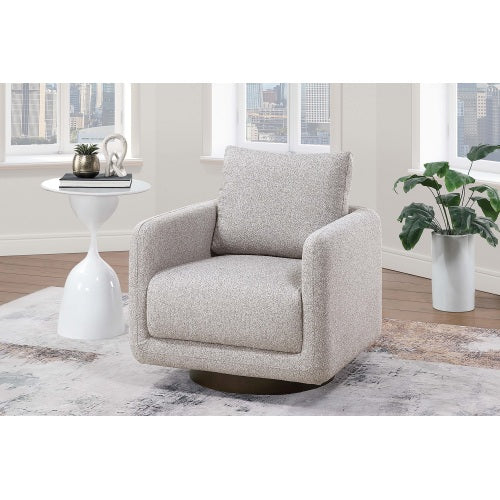 Modern Boucle Upholstered Swivel Accent Armchair