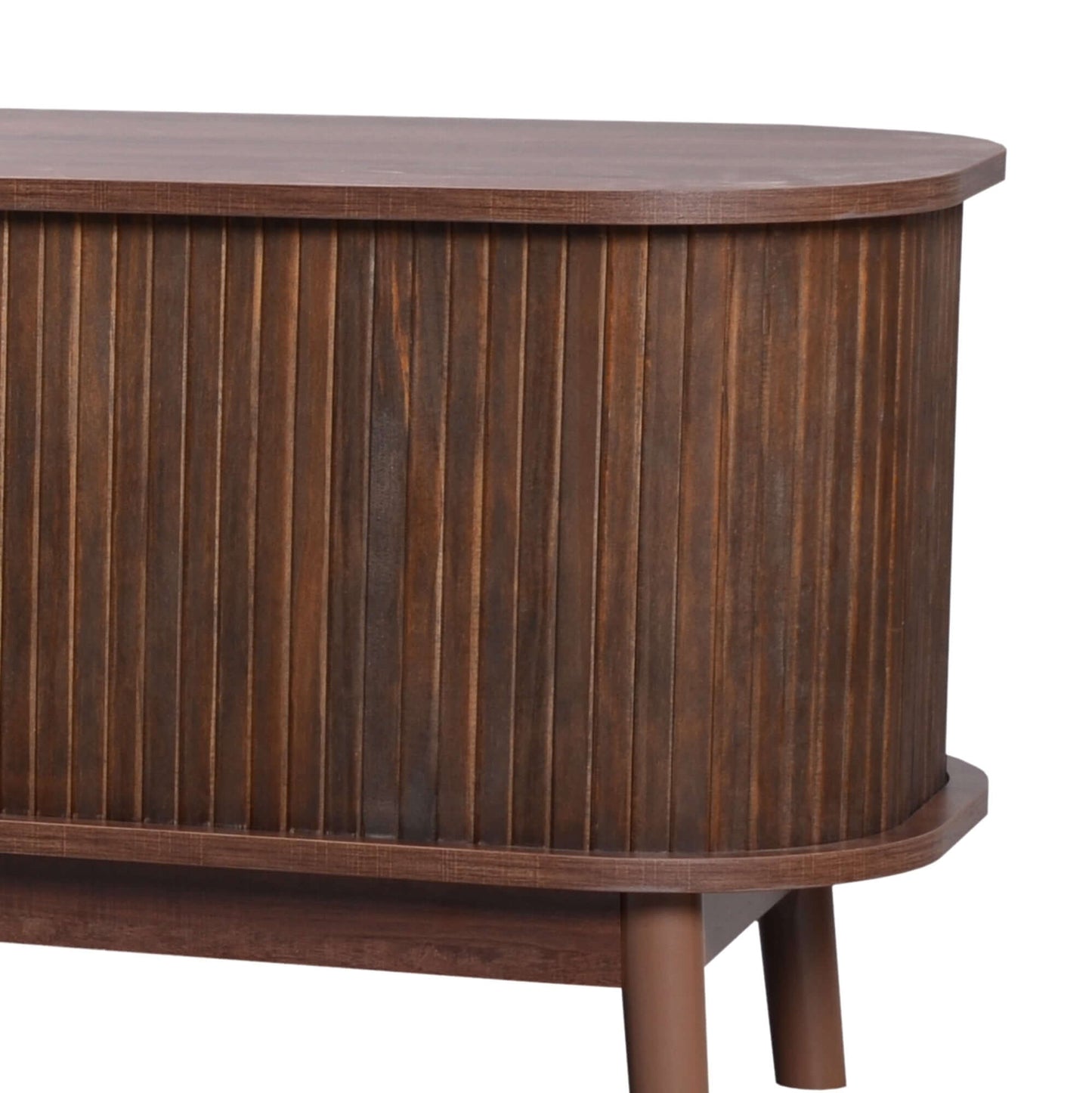 MCM Styled TV Stand Entertainment Center Solid Wood & MDF, Brown 67" - Revel Sofa