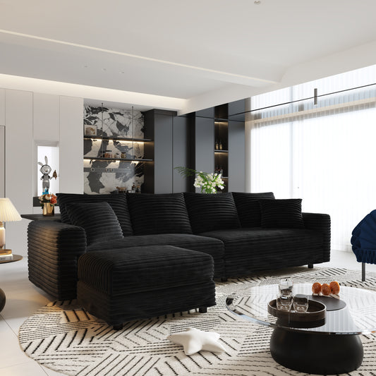 Marlow Black Corduroy Cloud Sofa