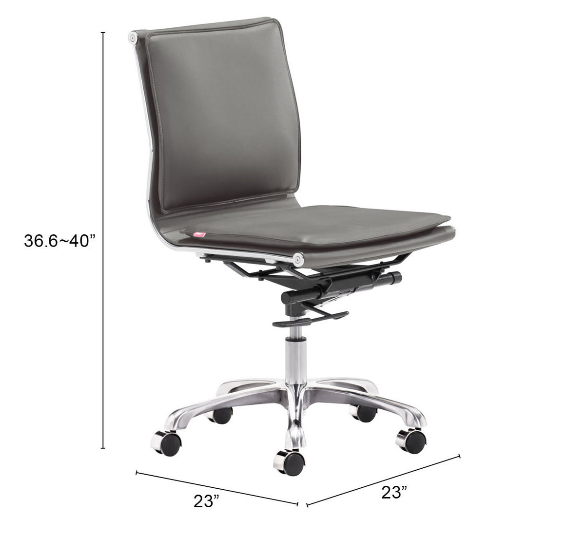 Lider Plus Armless Office Chair in Gray