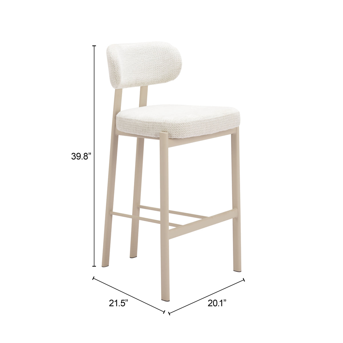 Aurea Light Gray Barstool (Set of 2)