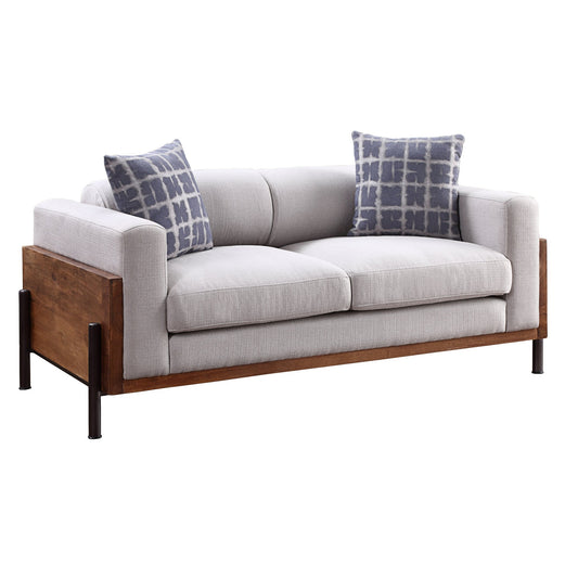 Pelton Walnut Fabric Loveseat – 71"W Loveseat