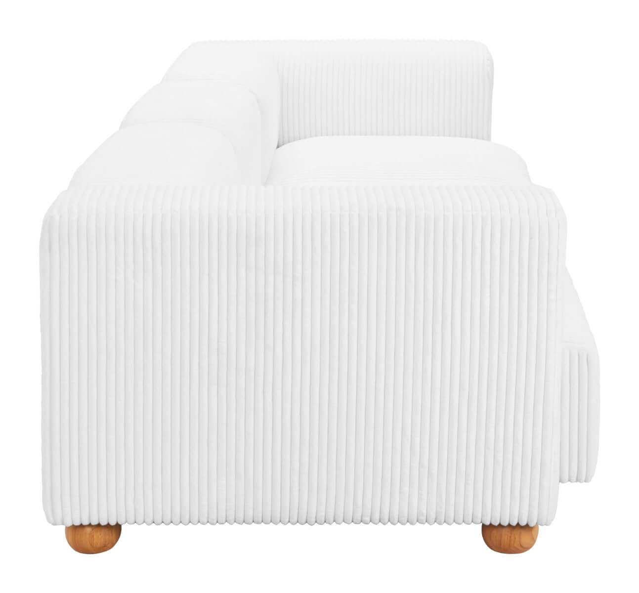 Tayte White Corduroy Deep Seated Modular Sofa 150'