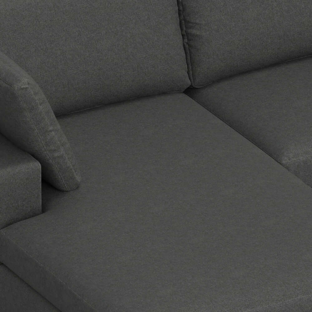 Charlie Modern Deep Seat Sectional Chaise Sofa 122"