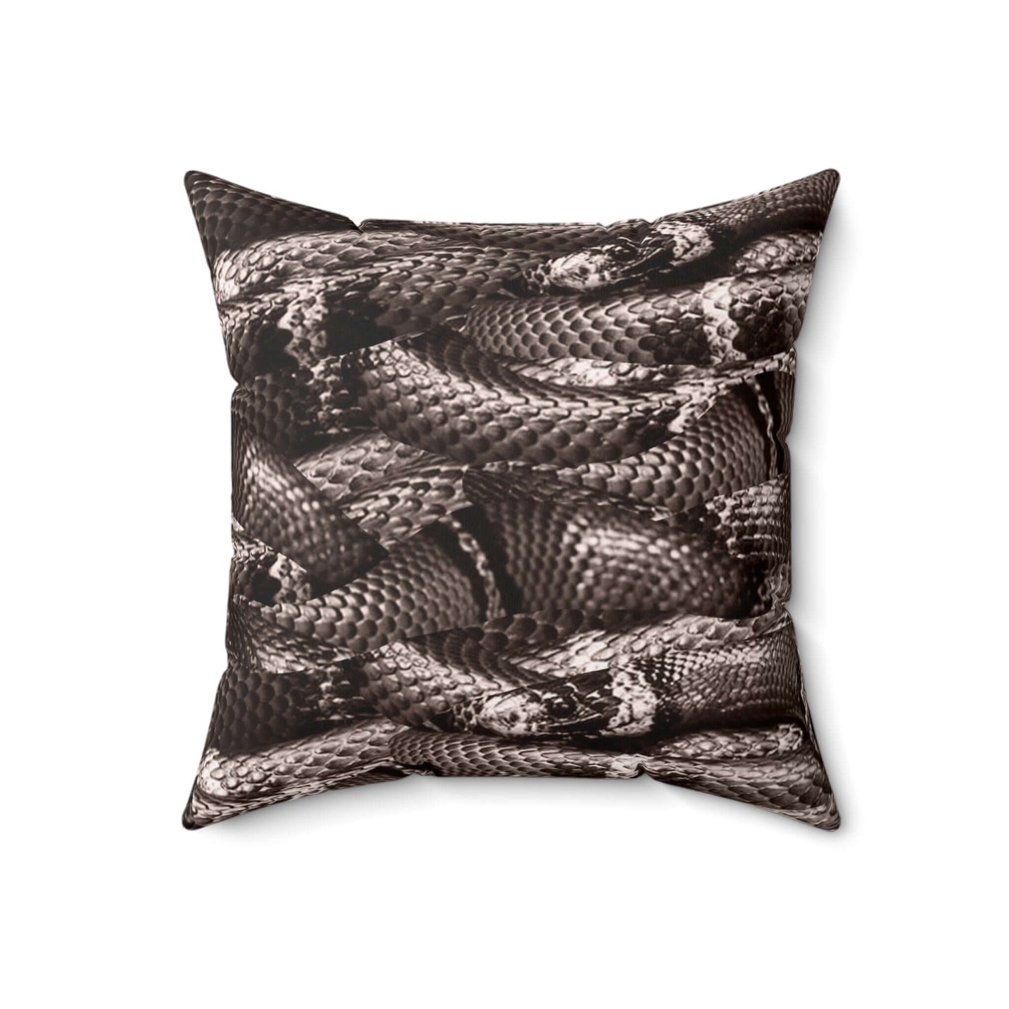 Spun Polyester Designer Square Pillow - Snakes - Revel Sofa